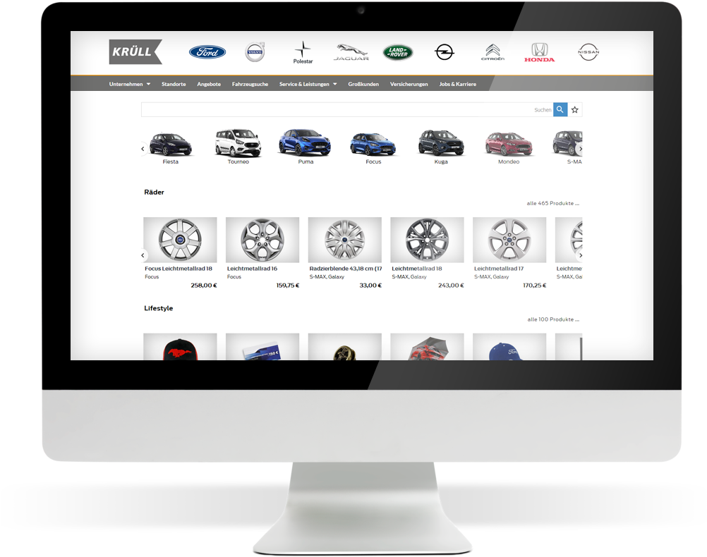 Abbildung Händlereigene Webseite