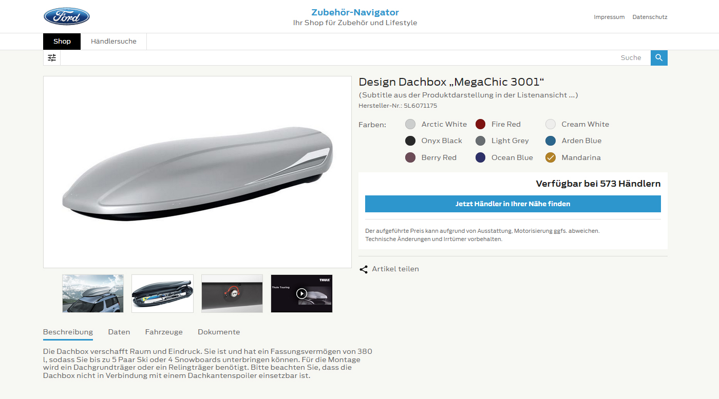 Abbildung Zubehörauswahl