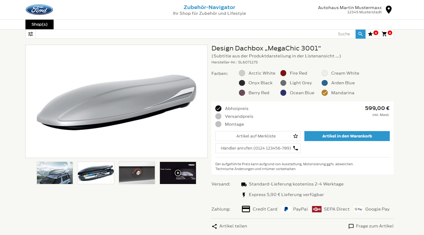 Abbildung Zubehör Shop